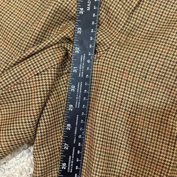 Lauren Ralph Lauren High Waisted pleated Houndstooth Pants Trousers lined wool - Picture 12 of 12